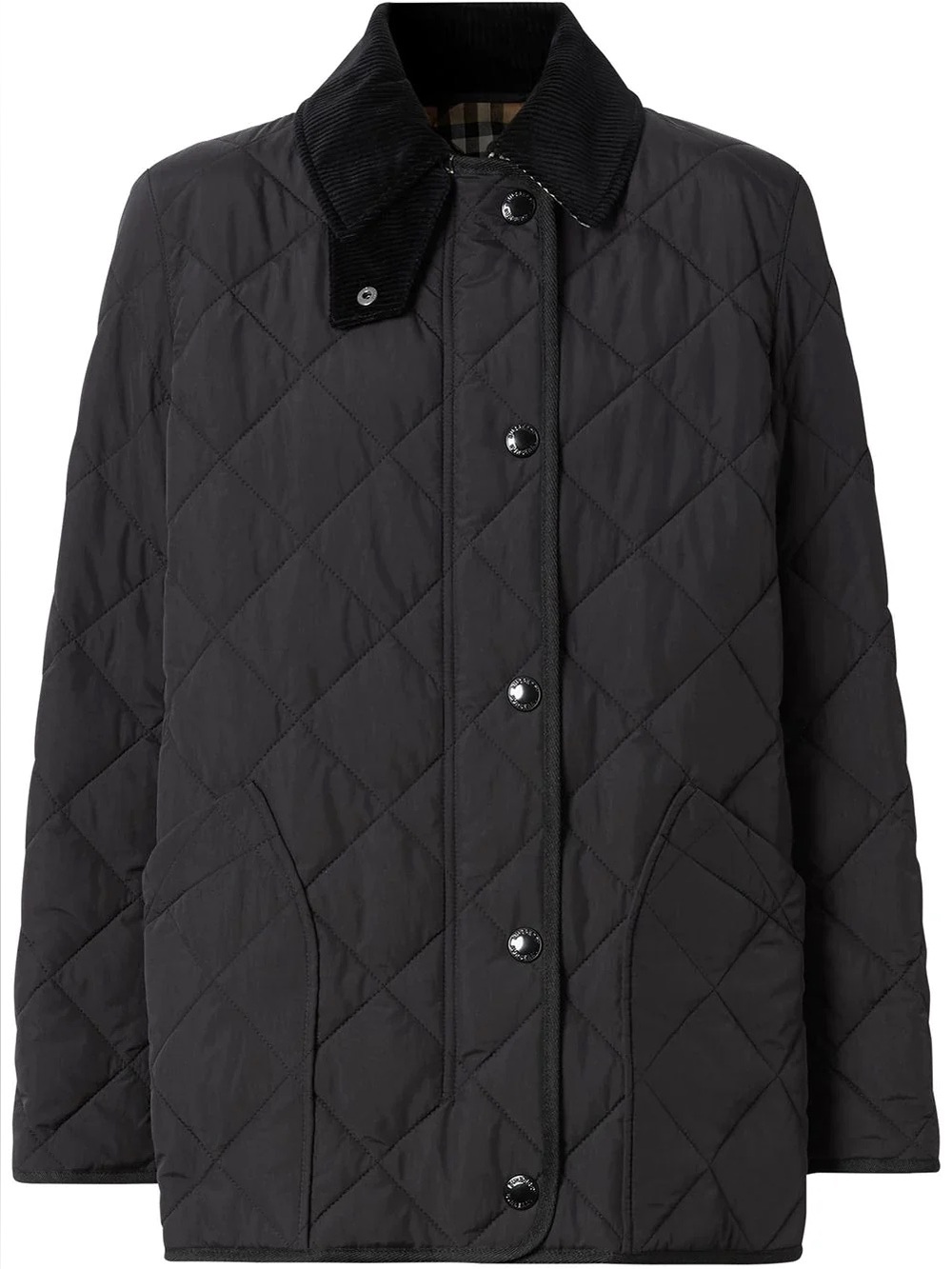 Burberry Diamond Quilted Barn Coat | Black | Size M